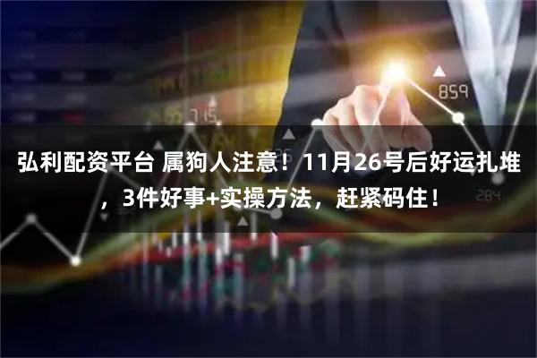 弘利配资平台 属狗人注意！11月26号后好运扎堆，3件好事+实操方法，赶紧码住！