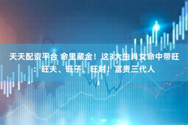 天天配资平台 命里藏金！这3大生肖女命中带旺：旺夫、旺子、旺财！富贵三代人